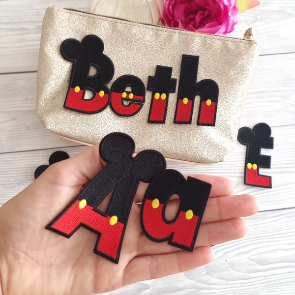 Mickey Mouse Alphabet letter  Disney patches-  Embroidered patch / Iron on Patch / Clothes material patch / Iron or sew / Disney Patch