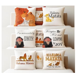 Lion king Simba inspired quote "Never forget who you are "Hakuna Matata" cushion cover throw pillow case 45 cm Disney home decoration  gift