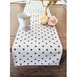 Disney mickey minnie mouse disney mini impressão em forma de orelha preta-placemat e corredor de mesa de festa decoração hessian disney feriado corredor presente