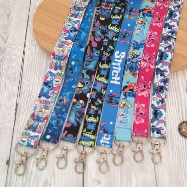 Disney Lilo and Stitch - Ohana bleu - porte-clés - porte-badge - tour de cou personnage Disney