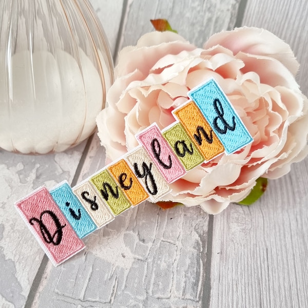 Disneyland Logo - Embroidered patch / Iron on Patch / Clothes material patch / Iron or sew / Disney Patch