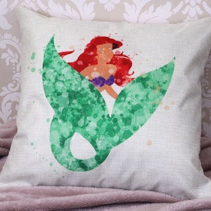 De kleine zeemeermin Ariël prinses geïnspireerde kussenhoes sierkussenhoes 45 cm Disney interieur Prinses Zeemeermin kamercadeau