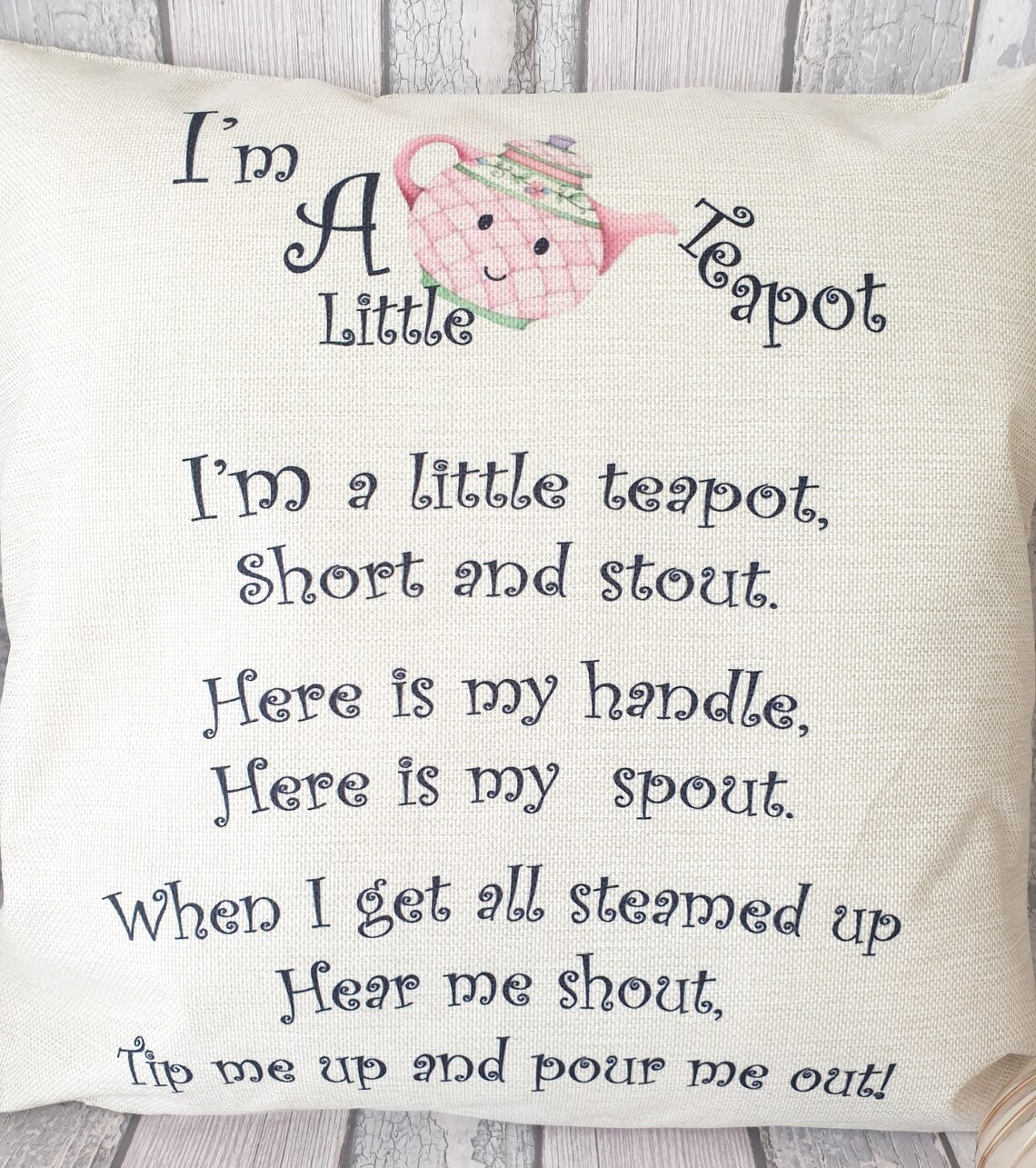 Nursery Rhyme Inspired I'm a Little Teapot Pillow Baby Etsy