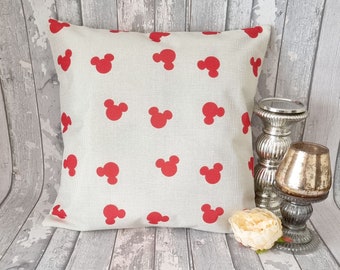 Red Mickey mouse ear heads colour dots Disney inspired cushion cover pillow kids room gift home room decoration
