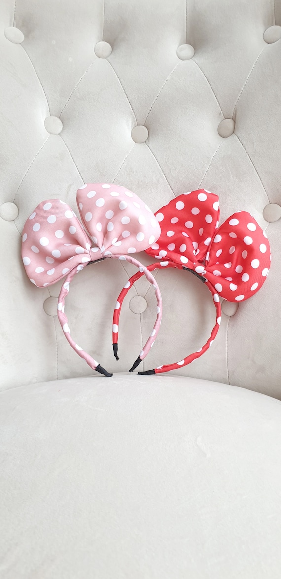 Disney Bow Headband Pink or Red Polka Dot Spot Classic  display picture 1