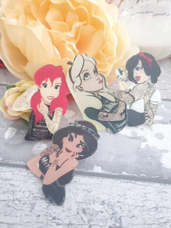 Punk Rock Tattoo Princess Alice Jasmine Ariel Snow White Etsy