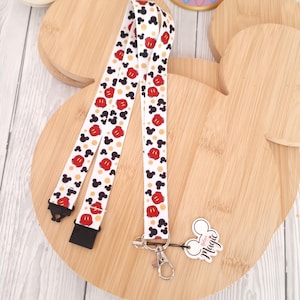 Disney Mickey Lanyard – Sleutelhanger, badgehouder voor ID-kaart – Safety Breakaway Clip Character voor werk/leraar/student vakantiecadeau