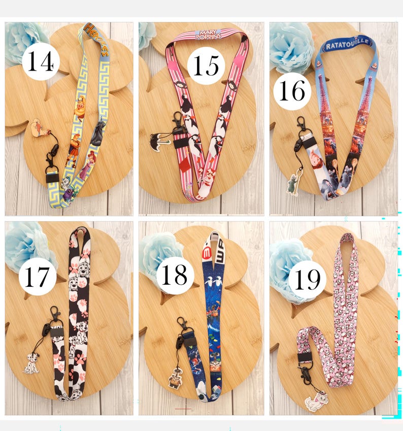 Globo de oreja de Mickey Stitch de Disney vintage, Castillo Ratatouille, Hércules, WALL-E, cordón/llavero/insignia de identificación/cordón de personaje de Disney, regalo imagen 5