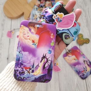 Disney Prinzessinnen Dornröschen Aurora Maleficent Schlüsselanhänger / Schlüsselanhänger / Ausweishalter / Ausweishalter / Accessoire für den Ausweis