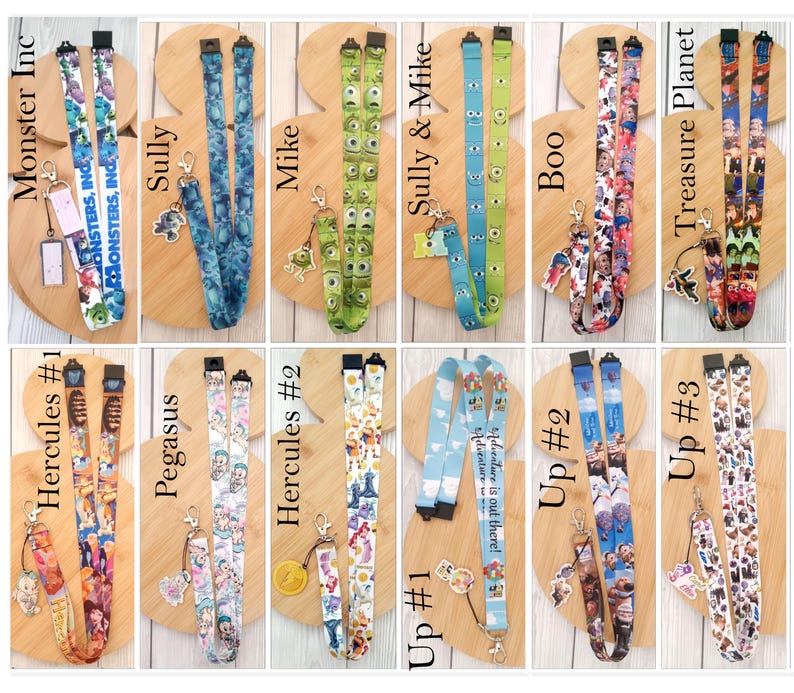 Disney Mickey Monster Inc Hercules Pegasus Up Lanyard / keychain / lanyard badge holder Disney character lanyard safety clip gift image 13