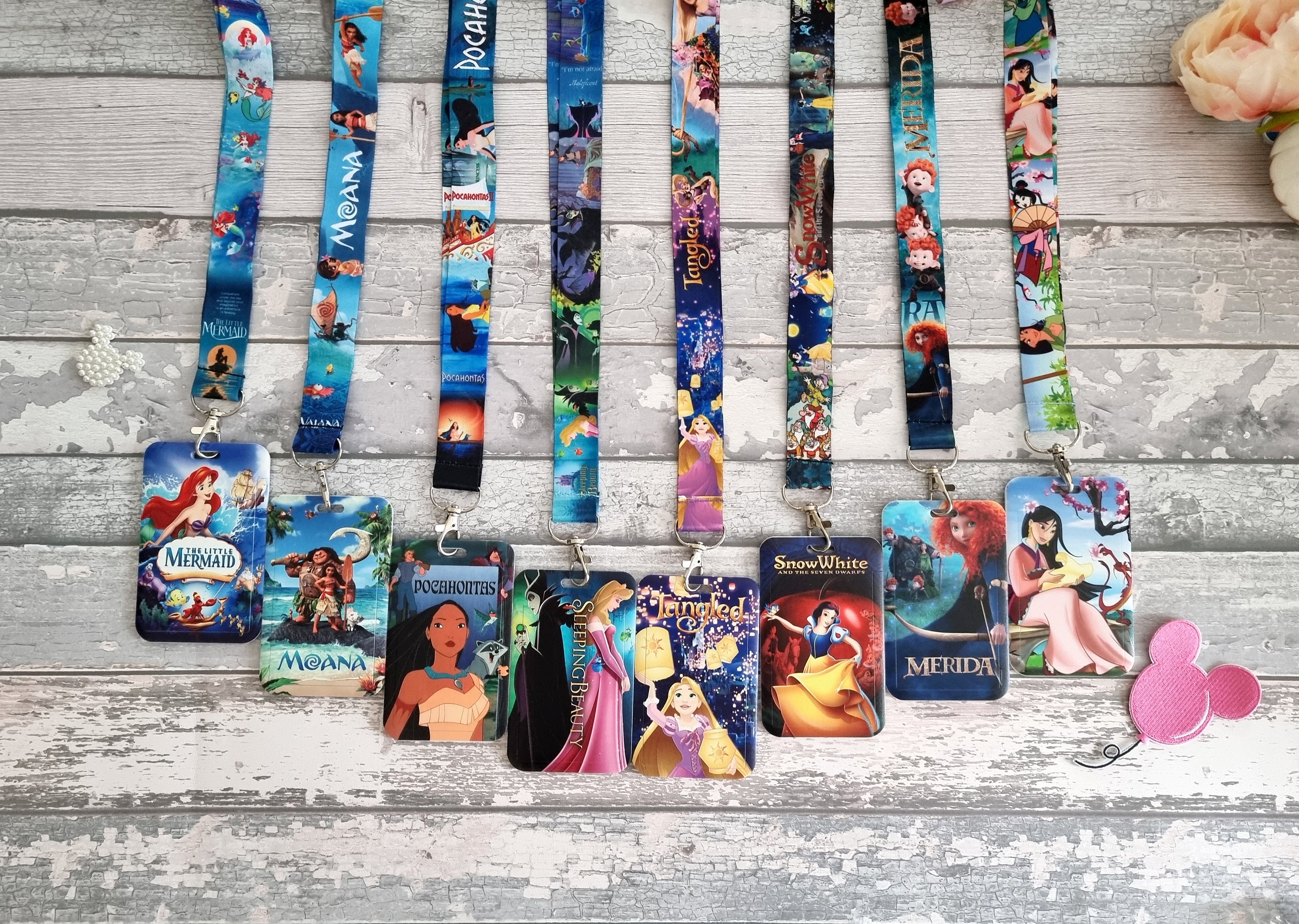 Disney Inspired Princess Characters Safety Lanyard Neck Strap ID Holder 