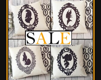 SALE Disney Villain silhouette Halloween Ursula Hades Maleficent Cruella Hook Evil Queen of Hearts cushion cover throw pillow 45cm home deco