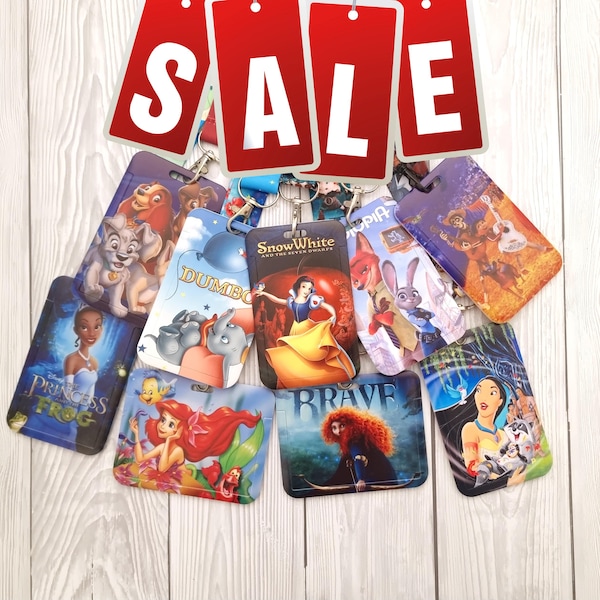 SALE Disney character lanyard & ID card keychain badge holder for holiday work teacher Disney Halloween merch  gift