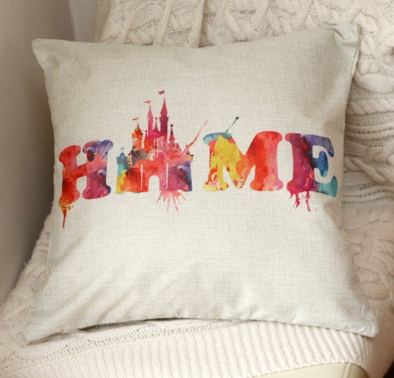 Disney inspired home castle quote water Throw Pillow Covers Cases Disney Castle