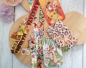 Lion King "Hakuna matata" Simba Disney draagkoord / sleutelhanger / badgehouder / bijpassende plastic ID-naam - Disney-personage draagkoord cadeau