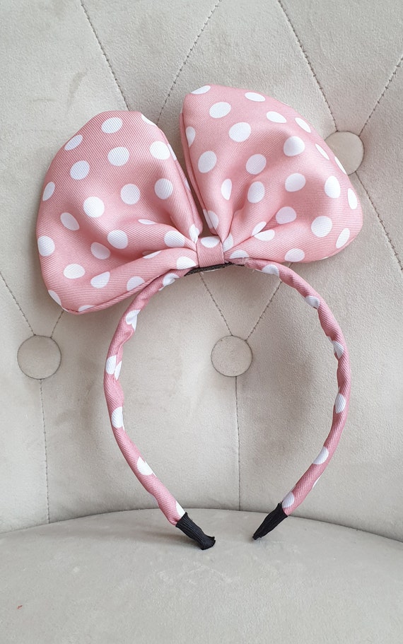 Disney Pink Polka Dot Bow Headband Disney Minnie Mouse Pink Polkadot Bow Headband-Disney Junior  main image 3
