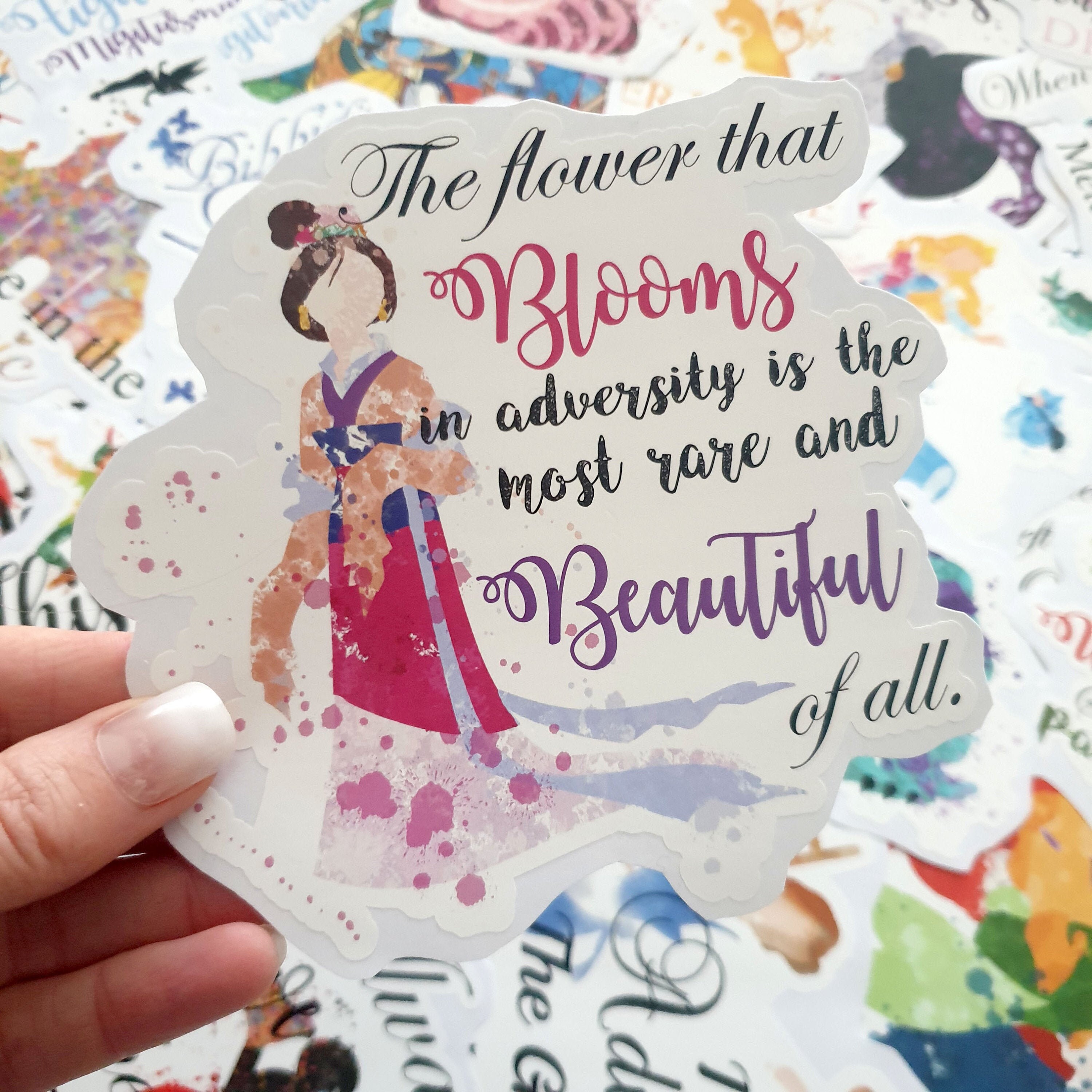 Disney Mulan quote The Flower that blooms in adversity Etsy
