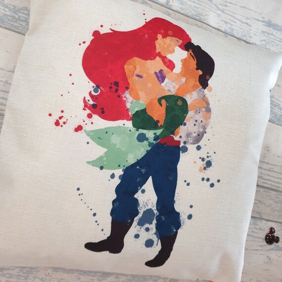 The Little Mermaid Ariel Princess Prince Eric Inspired Cushion