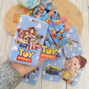 Toy Story Woody  Buzz  Alien Disney Lanyard / keychain / lanyard badge holder / Plastic ID name  Disney character lanyard - with safety clip