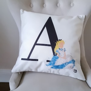 Disney Alice in wonderland inspired &quot; Letter A &quot; Cushion Cover Disney Alice throw Pillow decor 45 cm home room decor decoration gift