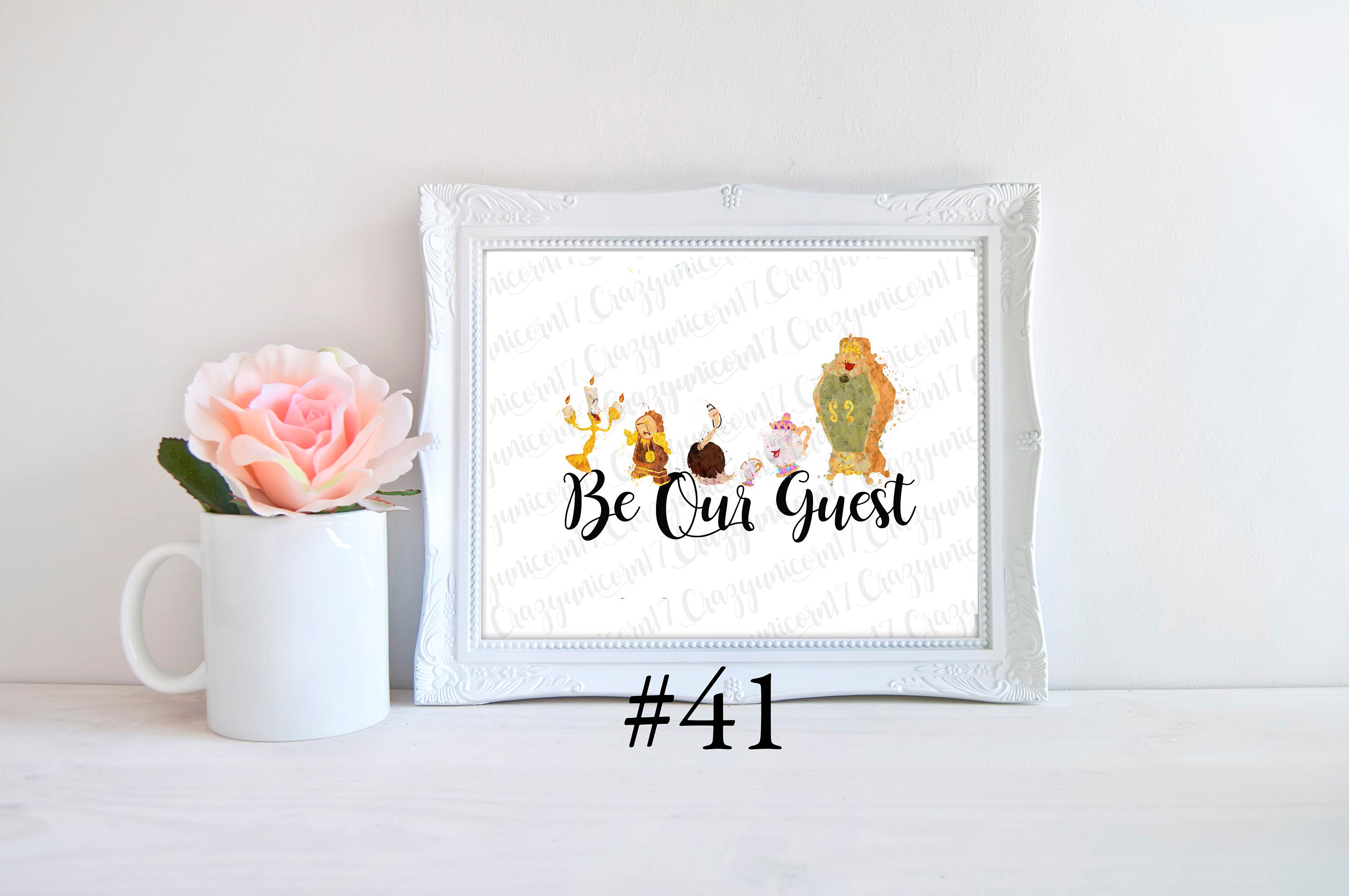 Disney Beauty and the beast Quote Be our Guest Etsy