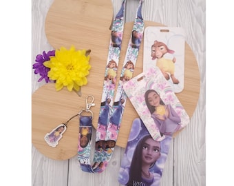 Star Disney Wish Asha - Wish Upon a Star Lanyard / keychain / lanyard badge holder /Matching Plastic ID name - Disney character lanyard gift
