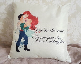 The little mermaid Ariel Eric quote You re the one. The one that ive been looking for cushion cover throw pillow case home bedroom gift