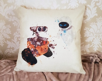 Disney Wall-e and Eva couple love inspired cushion cover throw pillow case 45 by 45 cm gift Disney bedroom