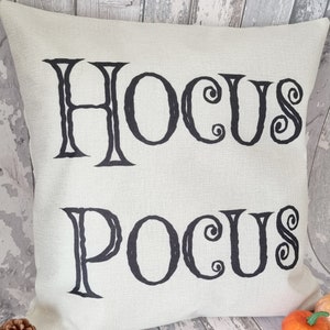 Halloween Disney black word quote Hocus Pocus inspired cushion cover throw pillow 45cm gift home Halloween decoration image 4