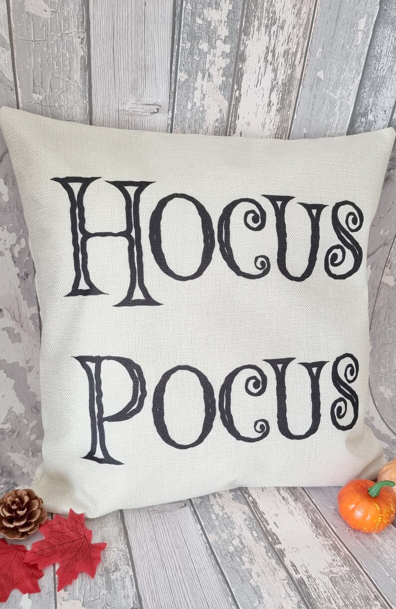 Halloween Disney black word quote Hocus Pocus inspired cushion cover throw pillow 45cm gift home Halloween decoration image 4