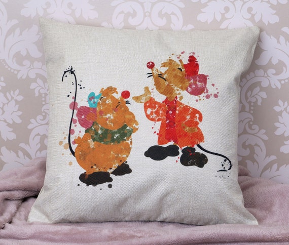 Disney Princess Cinderella Inspired Gus and Jaq Mice Throw Pillow Cushion Cover 45cm Gift Disney Princess Home Decor Gift Etsy Canada