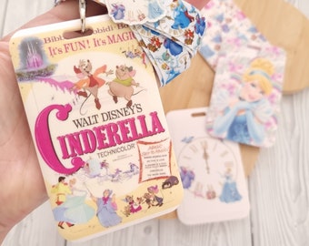 Vintage Cinderella Fairy godmother Gus Jaq Lanyard / keychain / lanyard badge holder princess ID name Disney character lanyard Holiday gift