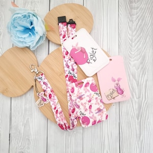 Disney porcelet Winnie l'ourson Tigrou Bourriquet classique / porte-clés / porte-badge / nom d'identification assorti cadeau personnage Disney Breakaway clip de sécurité