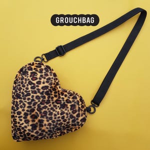 Leopard Print Heart Bag: 5-Way Convertible Crossbody Backpack