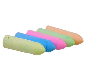 5 Chalk Sticks for drawing hobby and craft kids projects coloring mixed colors trace outline school projects street and sidewalks art