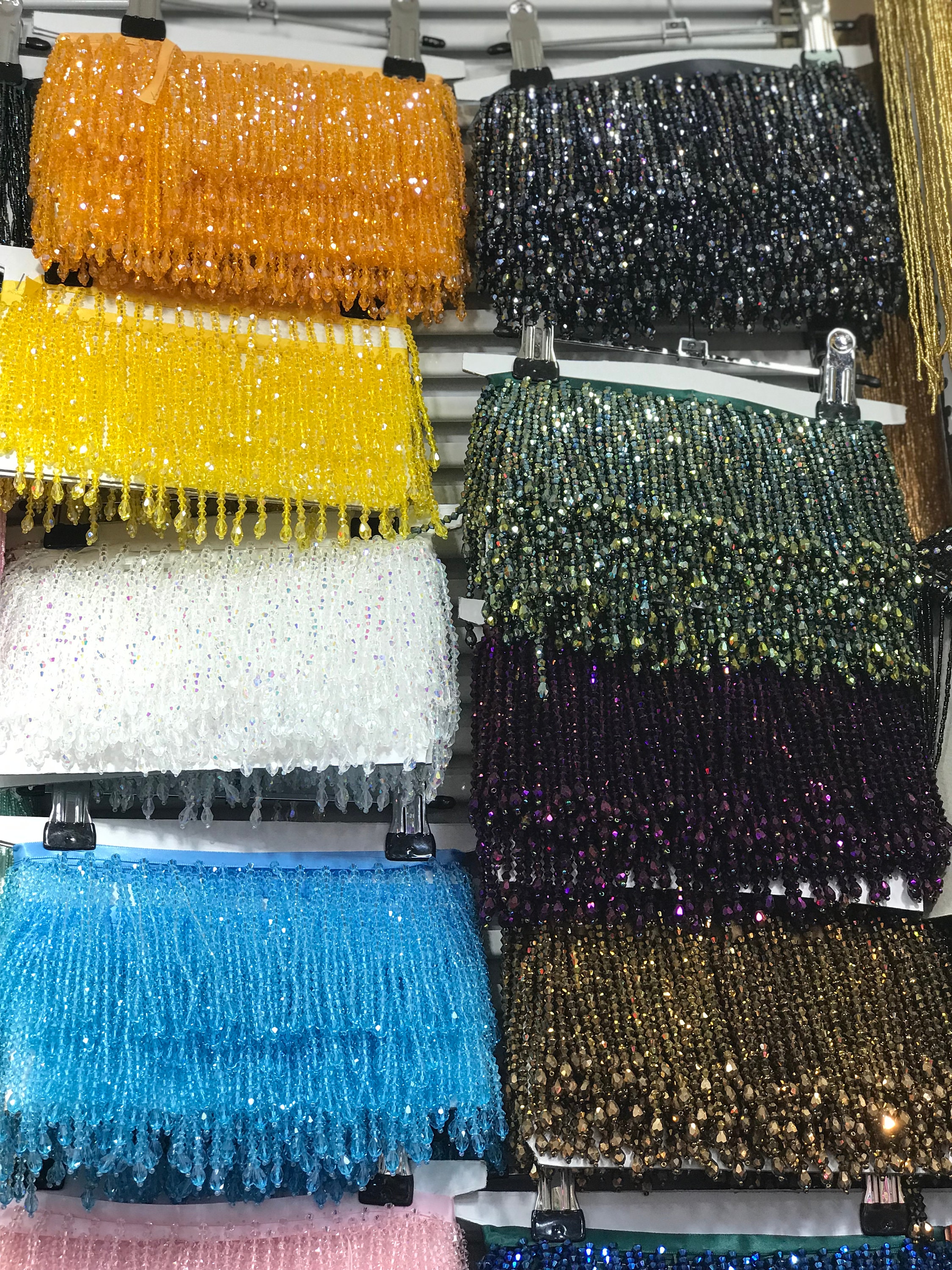 10CM Rhinestone Crystal Tassel Chain Trim Glitter Beaded Fringe Sewing Crafts 
