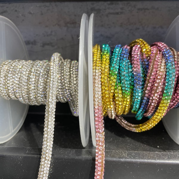 Colorful Rhinestone String / DIY trim for decoration / Crystal Rope  Bling bling trim