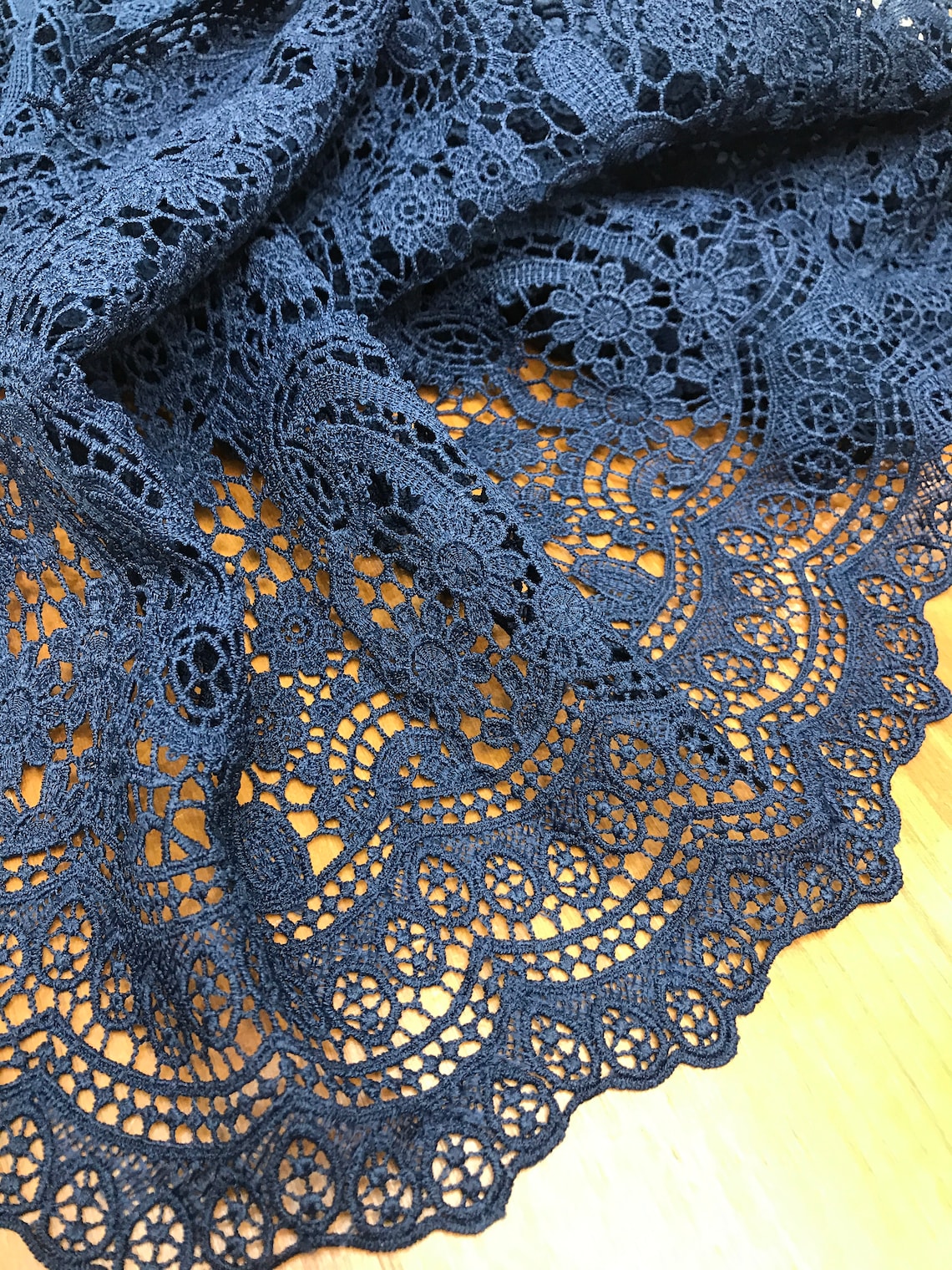 Navy blue cord lace fashion lace fabric wedding dress lace | Etsy