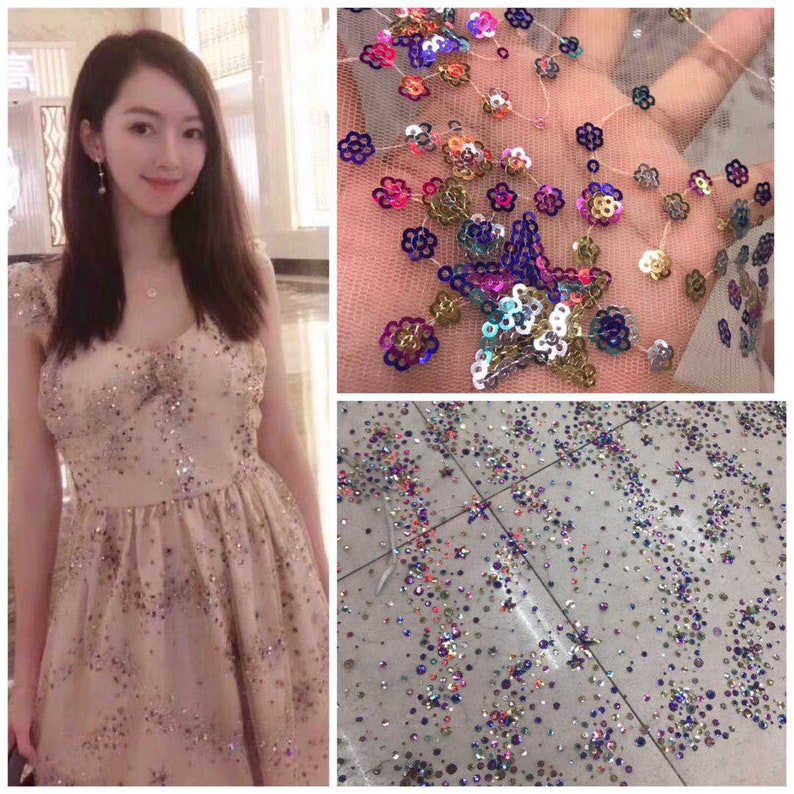Shinning sequins lace fabric,Children/'s wear lace fabric,Lace fabric with bling bling for dress