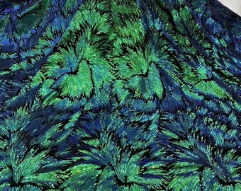 Green Purple Sequined Lace Fabric, Floral Wedding Dress Lace