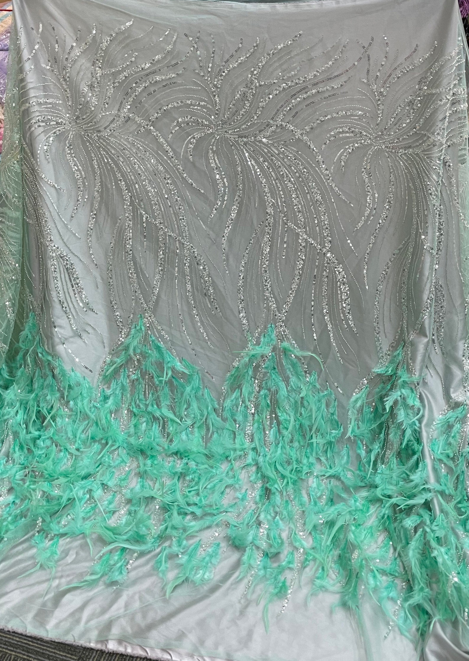 LUXE CHECK PATTERN SEQUINS
