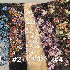 Luxury Colorful Sequin Lace Fabric,Fashion Girls&#39; Dress Multi Color Sequin Embroidery Lace Fabric for dress