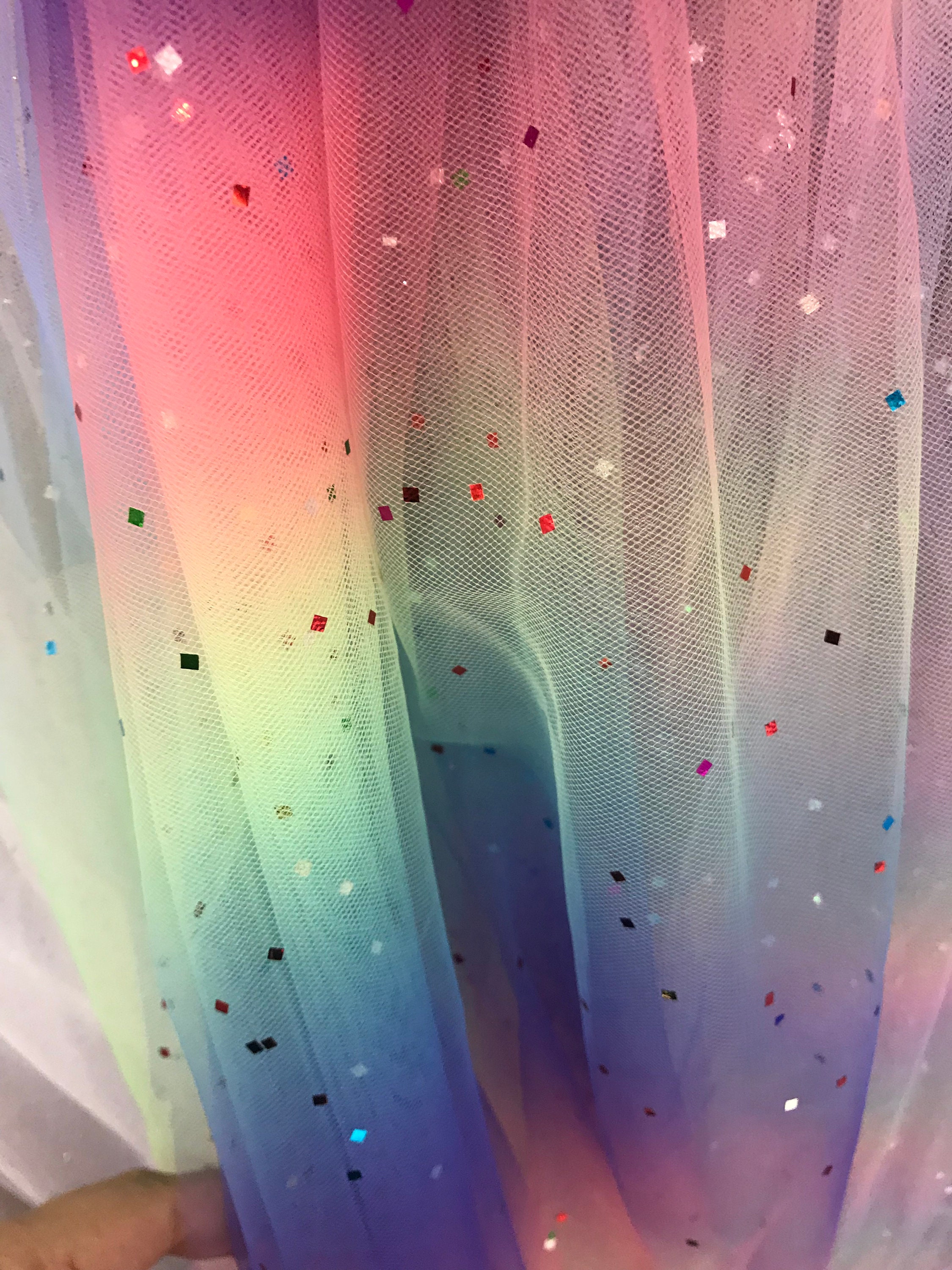 Delicate Embroidered French Tulle Lace Fabric with Rhinestones in Multiple Color Variations