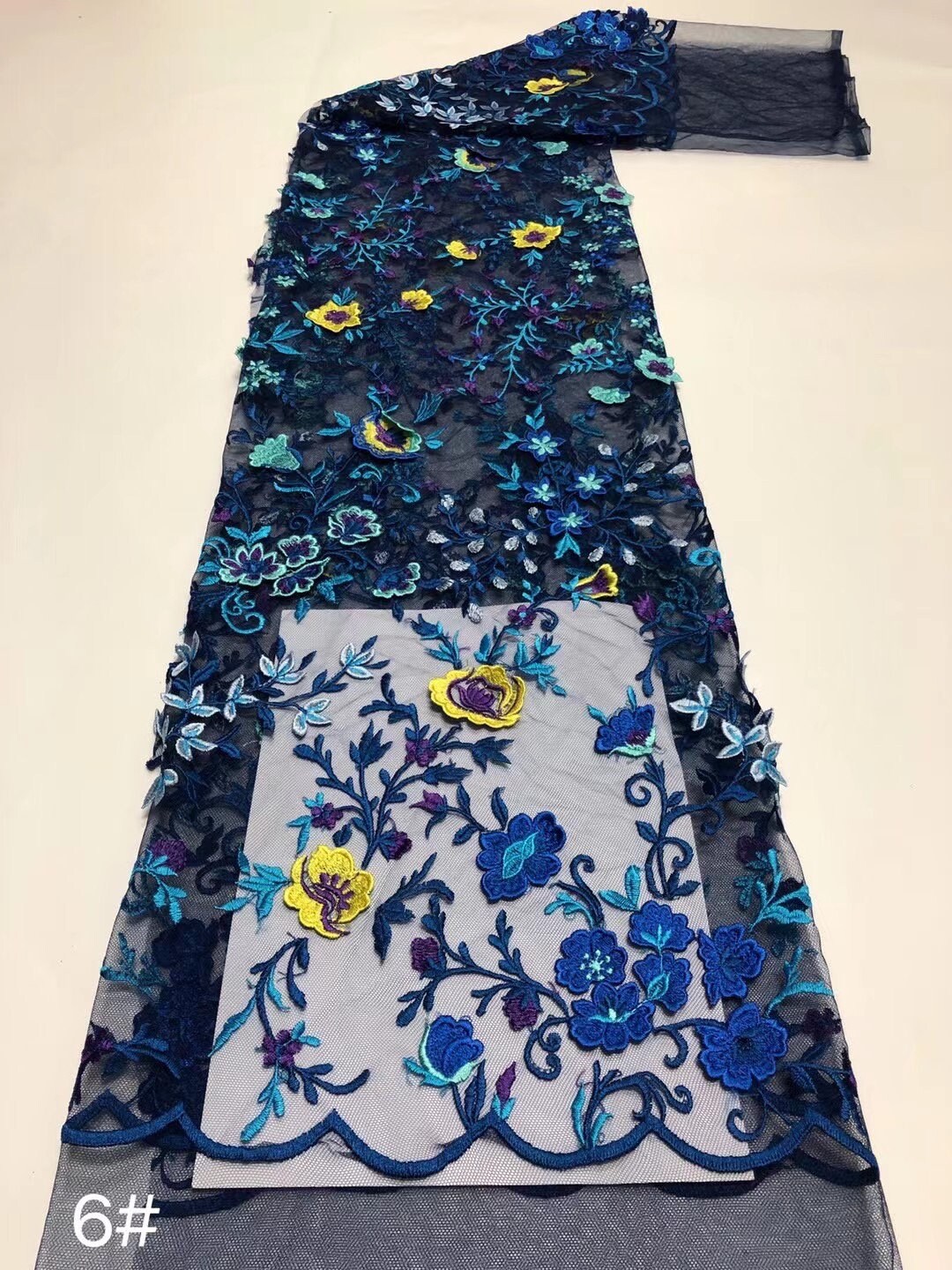 New Fashion Multicolor Flower Lace Fabric , 3d Flower Spring Lace ...