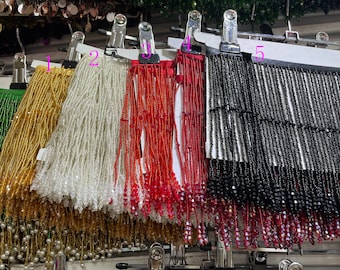 Beaded Rhinestone Fringe Trim, Haute Couture Tassel, 15cm Width