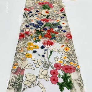 3D Flower Lace Fabric, Forest Pattern Tulle, Party Design