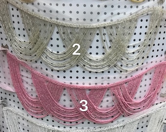 Handmade Seed Bead Fringe Trim, Haute Couture Tassel, Millinery Craft