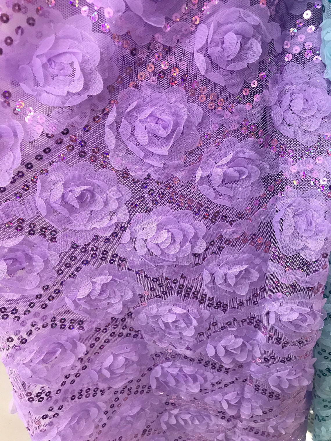 Purple 3d flower lace fabric soft french wedding dress lace Etsy