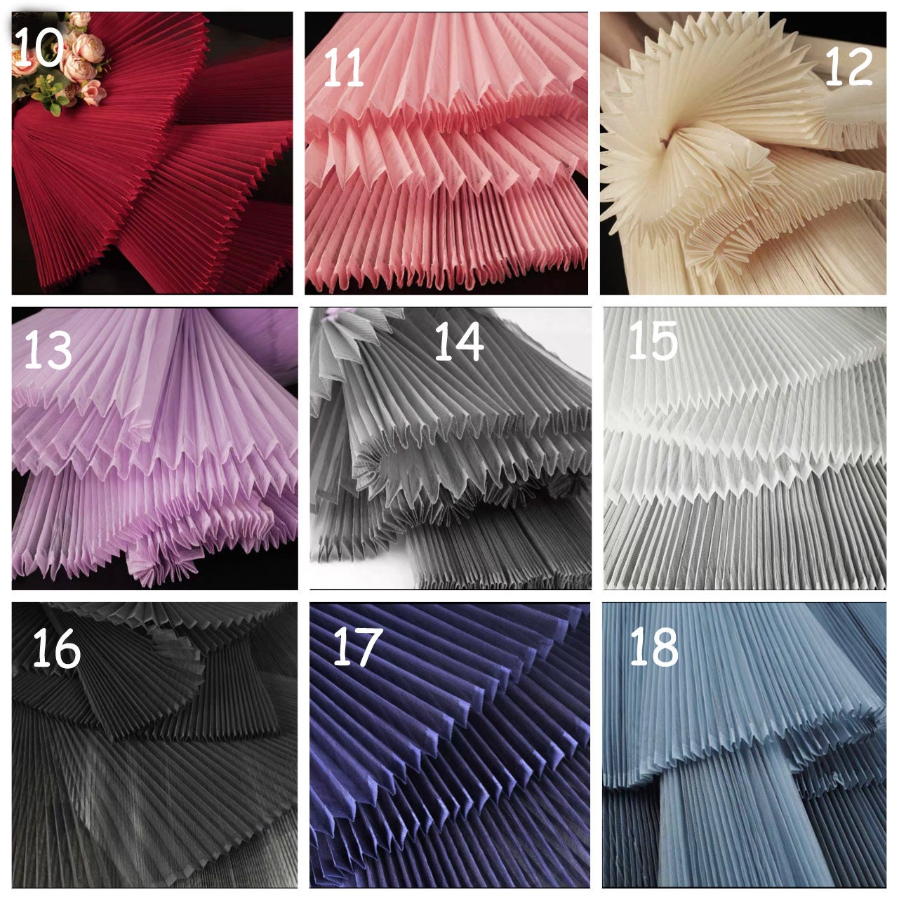 Pleated Hard Yarn,Hard Hand Feel Fold Tulle Fabric,Ruff Lace
