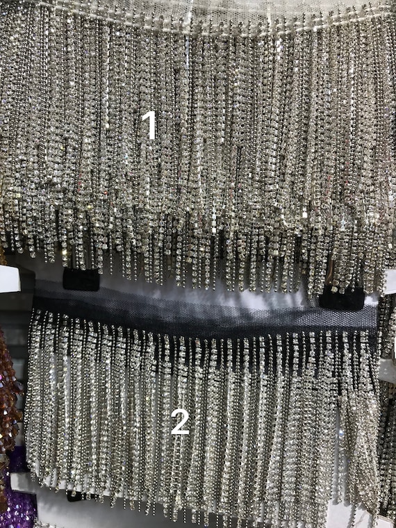 Rhinestone Crystal Fringe Trim, Bridal Wedding Dress Embellishment
